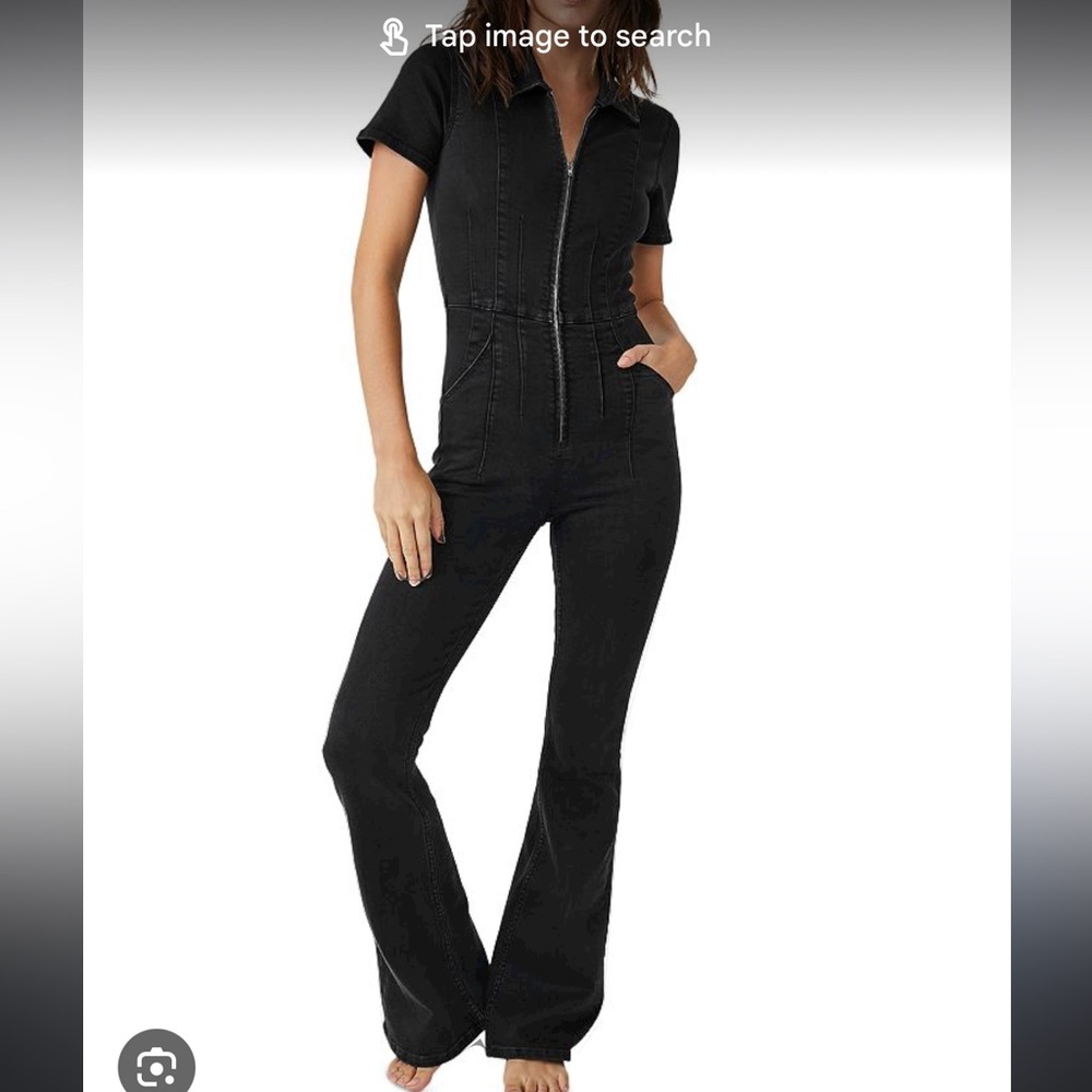 Black denim jumpsuit from Free People